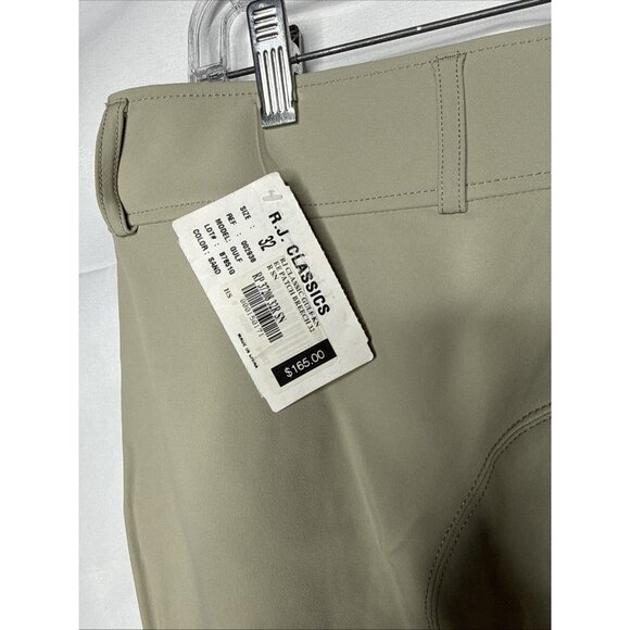 RJ Classic English Riding Pants Gulf Knee Patch Breeches Sand Tan Sz 32 New - Picture 7 of 11